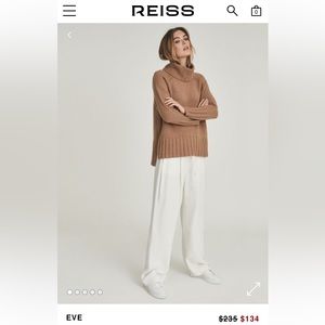 Reiss Eve wool cashmere blend roll neck sweater